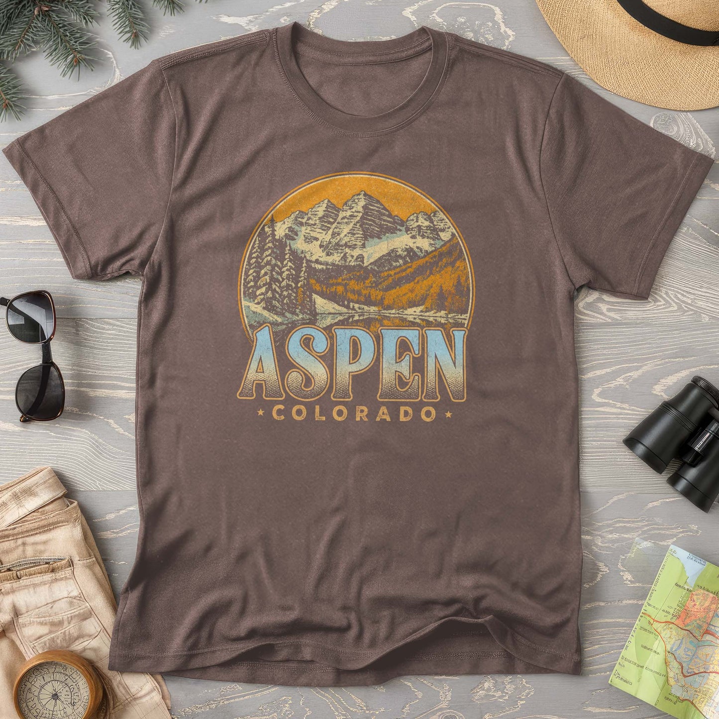 Aspen Colorado Groovy Screenprint Comfort Colors T-Shirt