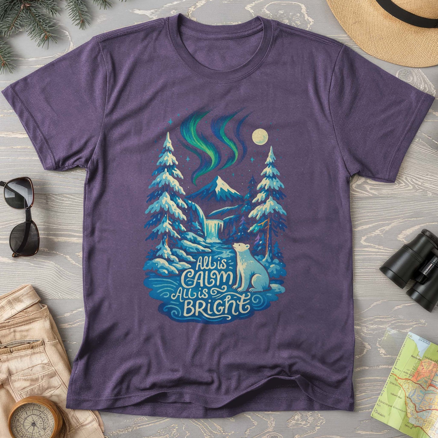 All Is Calm Northern Lights Comfort Colors T-Shirt