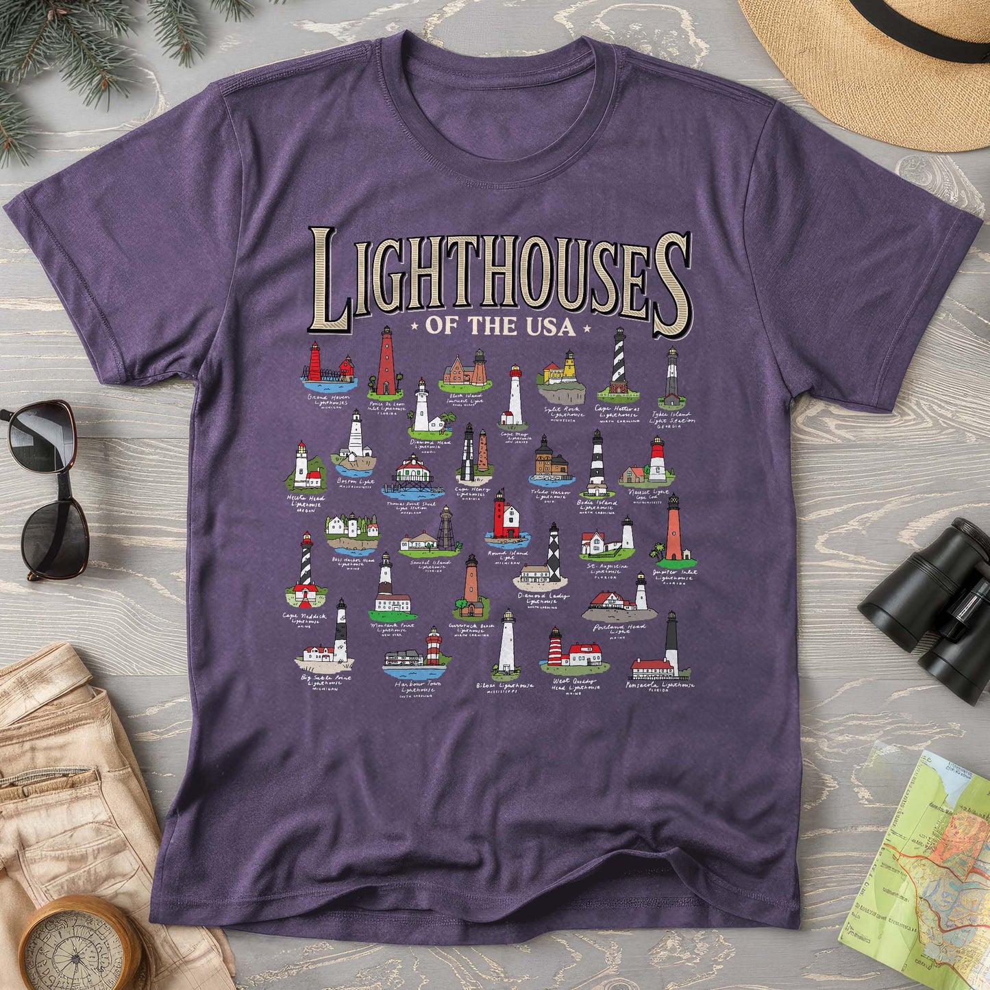 Lighthouses of the USA Comfort Colors T-Shirt