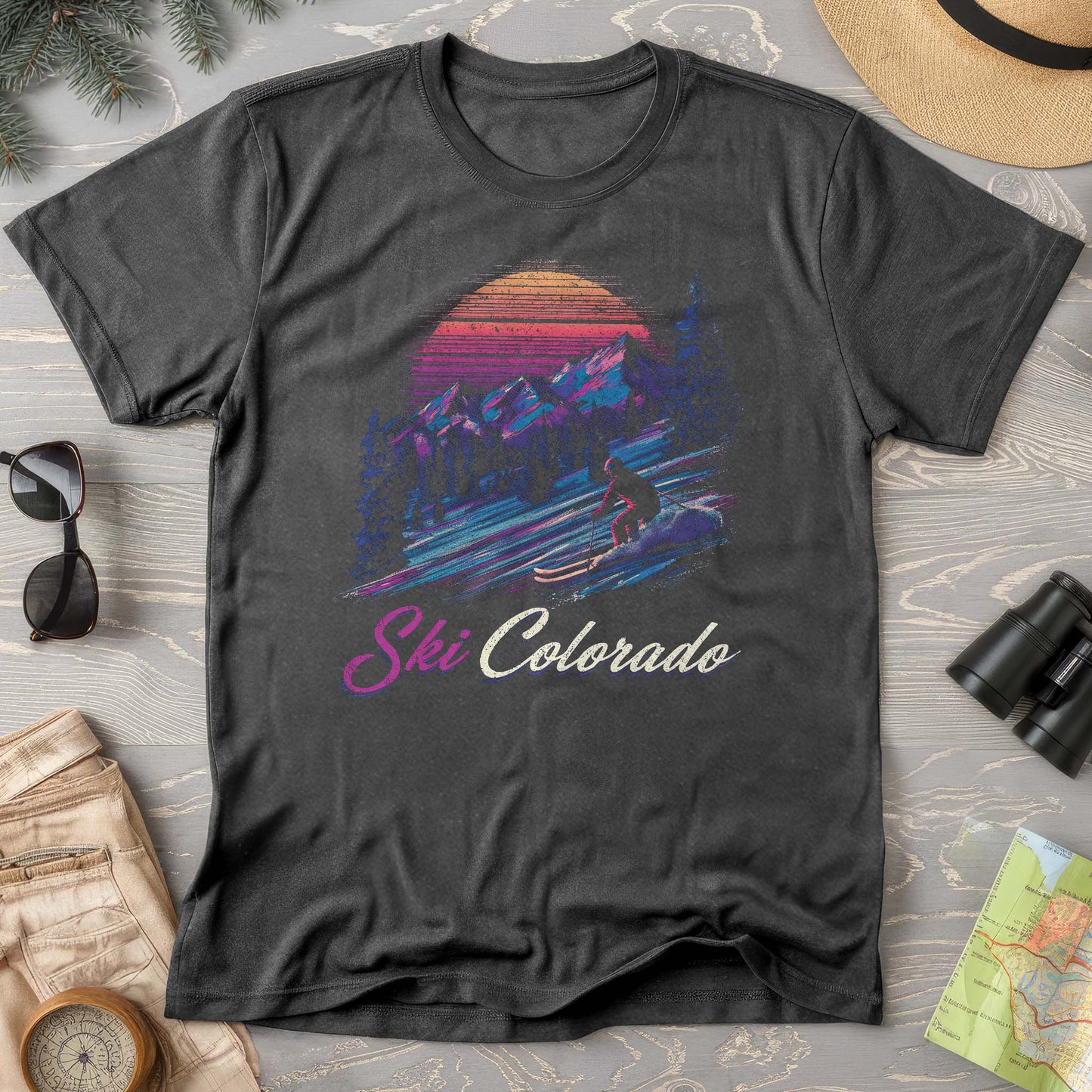 Ski Colorado Retro Sunset Comfort Colors T-Shirt