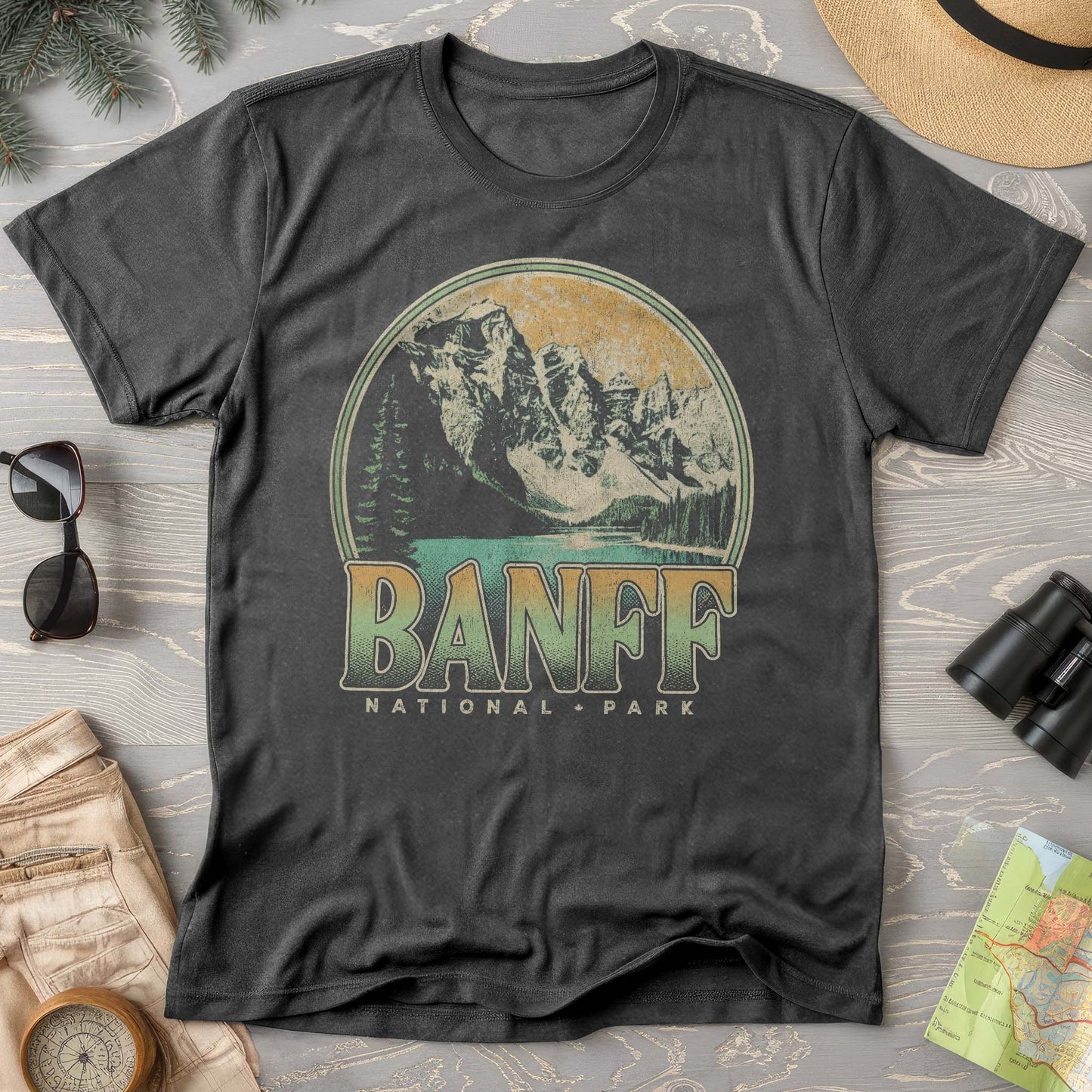Banff National Park Groovy Screenprint Comfort Colors T-Shirt