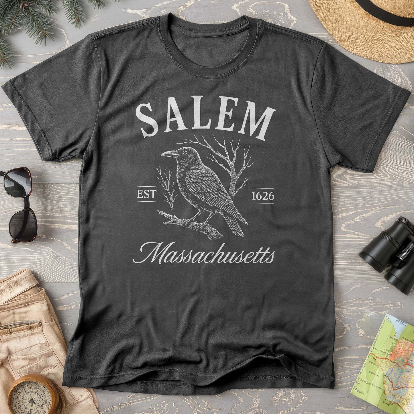 Salem Massachusetts Raven Comfort Colors T-Shirt