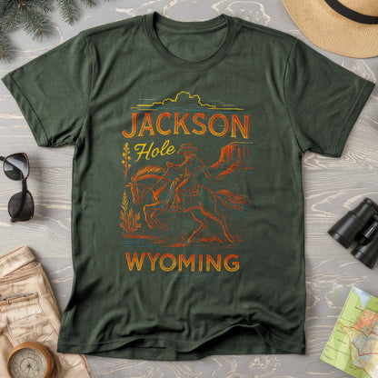 Jackson Hole "Linocut Cowboy" Comfort Colors T-Shirt