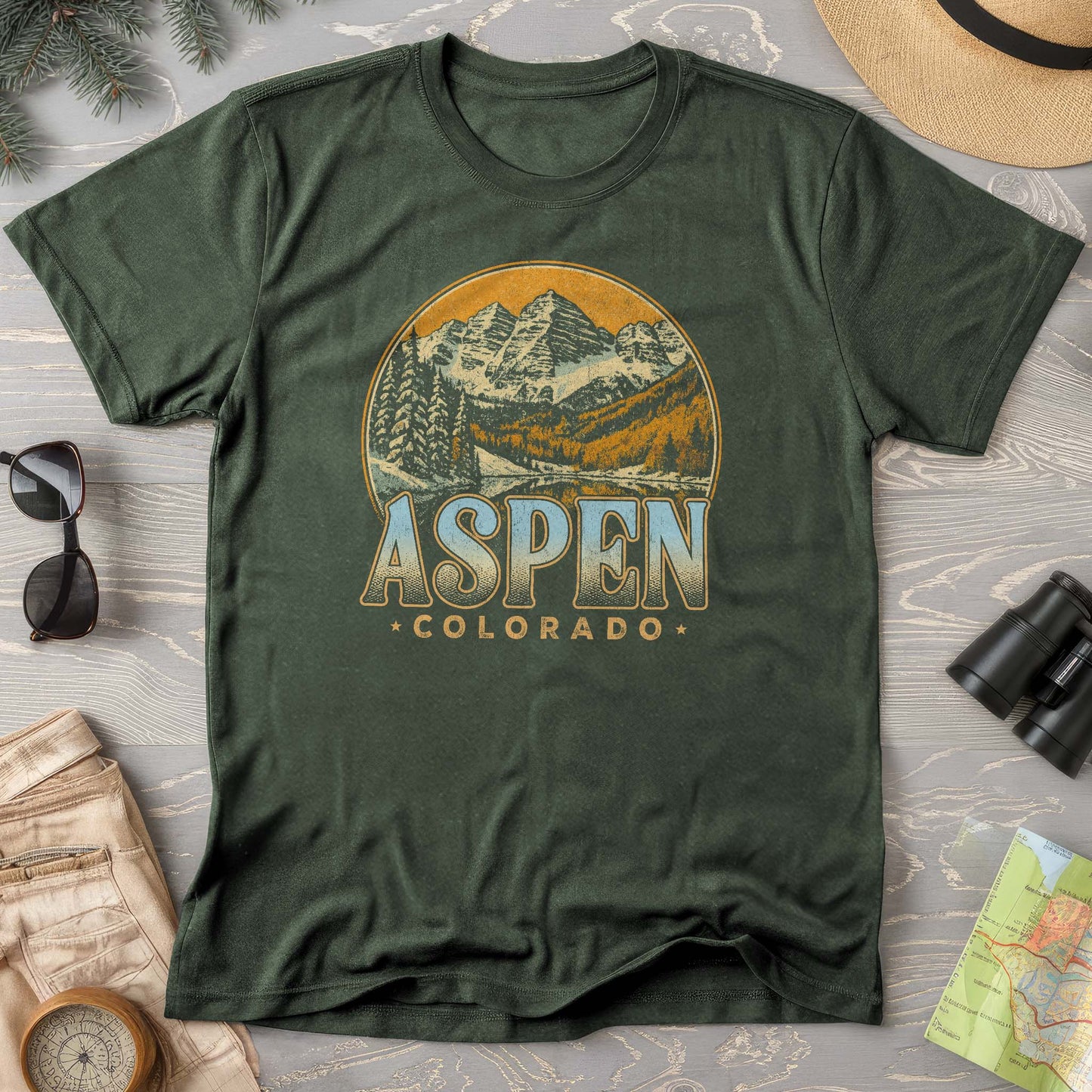 Aspen Colorado Groovy Screenprint Comfort Colors T-Shirt