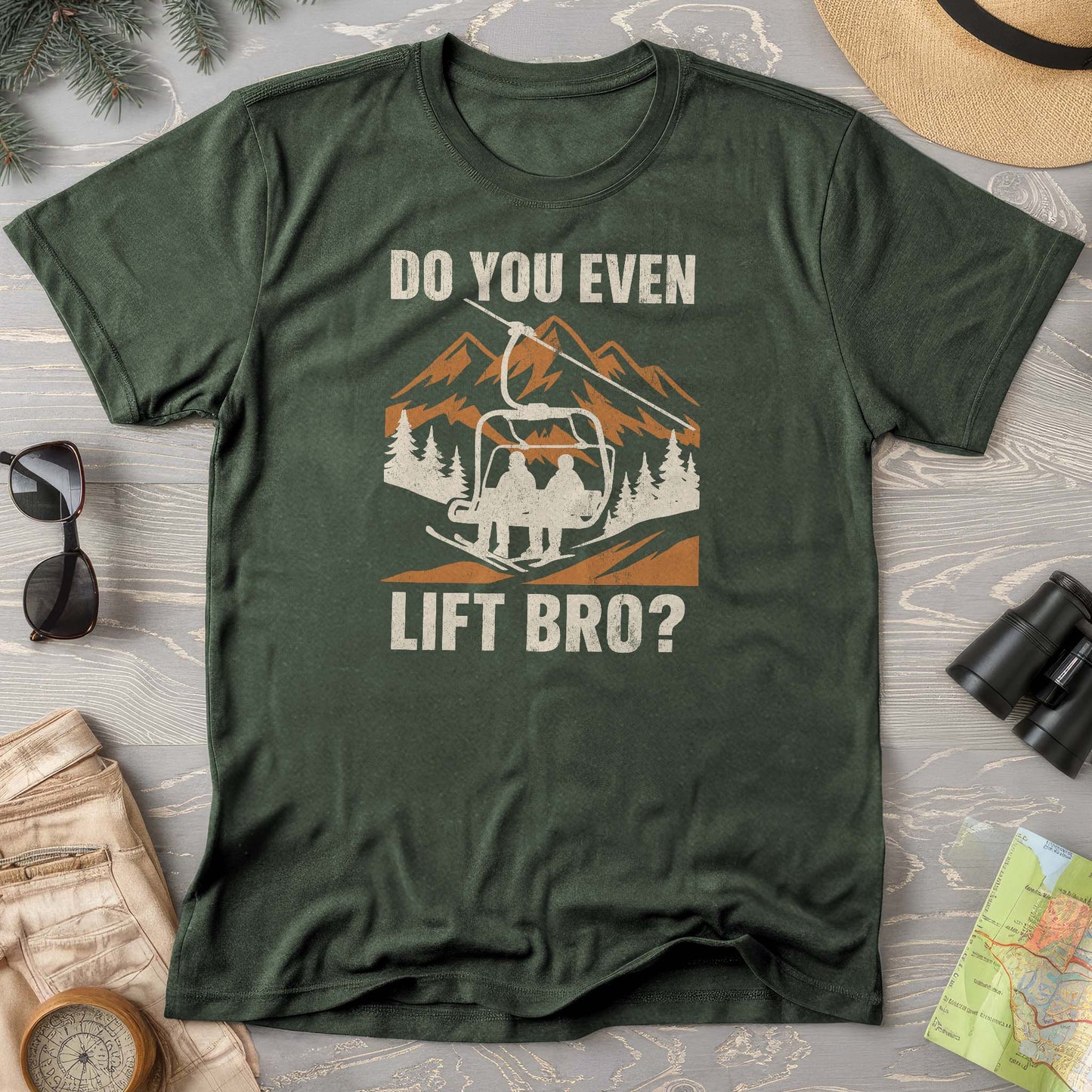 Funny "Do You Even Lift Bro" Ski Lift Comfort Colors T-Shirt