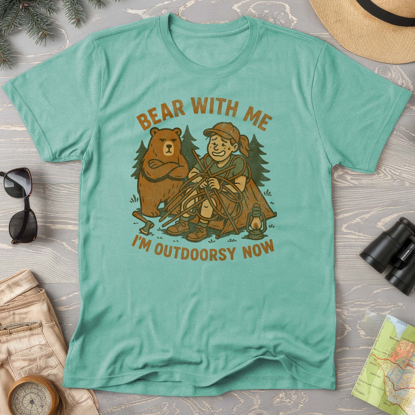 Women's "Bear With Me" Outdoorsy Comfort Colors T-Shirt