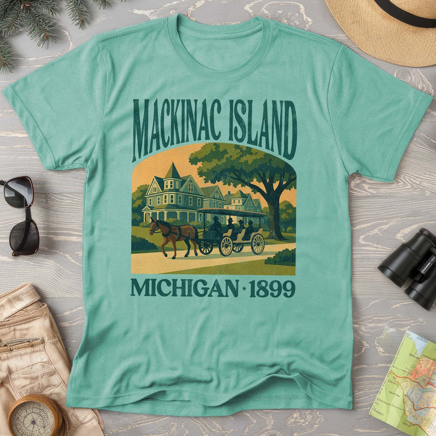 Mackinac Island Michigan "Big and Bold" Comfort Colors T-Shirt