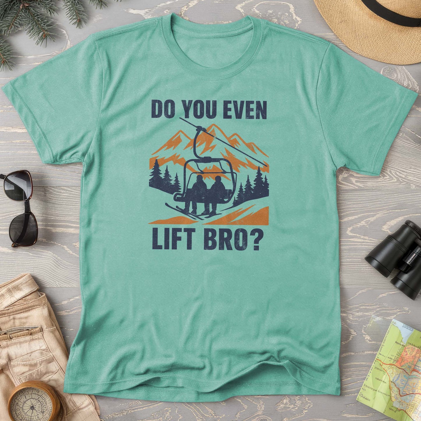 Funny "Do You Even Lift Bro" Ski Lift Comfort Colors T-Shirt
