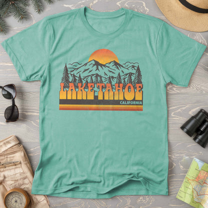 Lake Tahoe California Groovy Sunset Comfort Colors T-Shirt