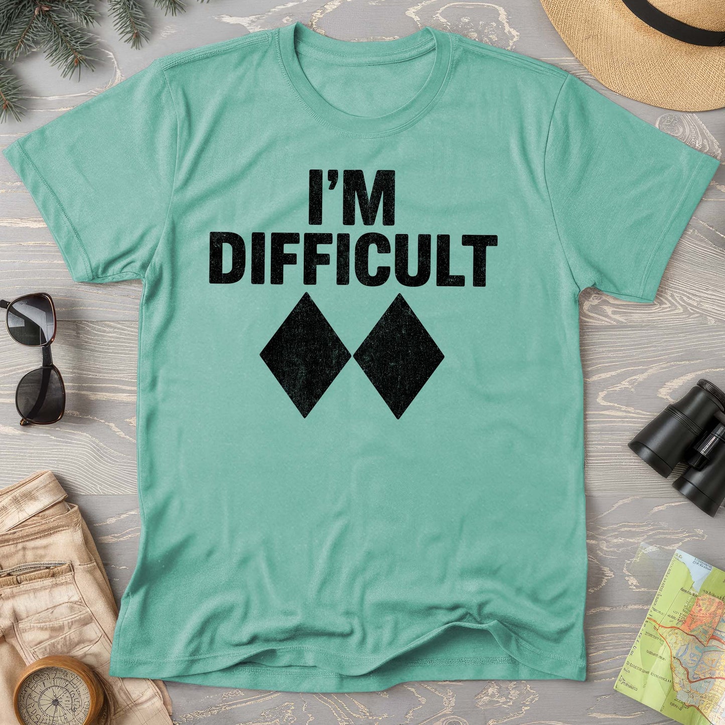 I'm Difficult "Black Diamond" Ski Comfort Colors T-Shirt