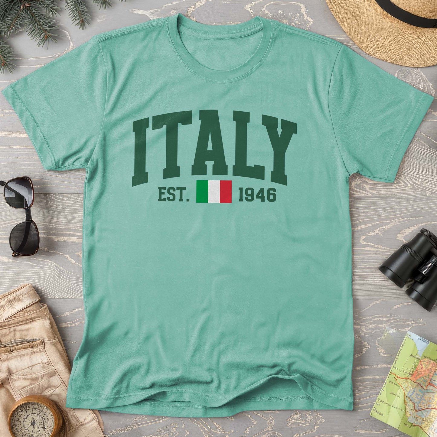 Italy Varsity Flag Comfort Colors T-Shirt
