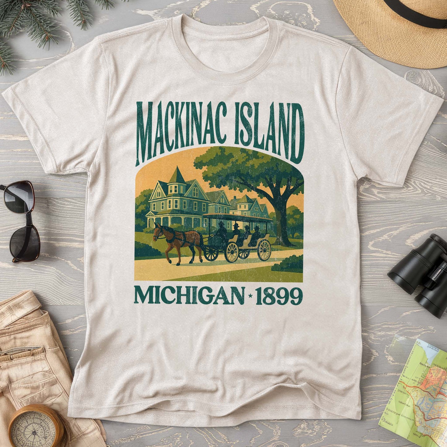 Mackinac Island Michigan "Big and Bold" Comfort Colors T-Shirt