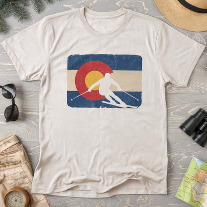 Colorado Flag Skier Comfort Colors T-Shirt