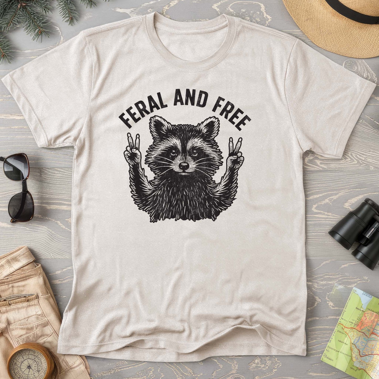 Feral and Free "Vintage Raccoon" T-Shirt