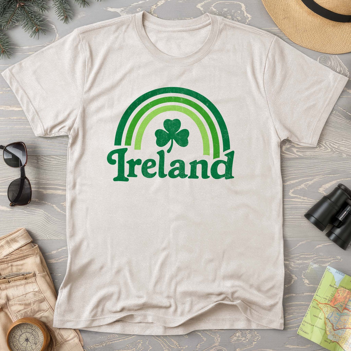 Ireland Rainbow Shamrock Comfort Colors T-Shirt