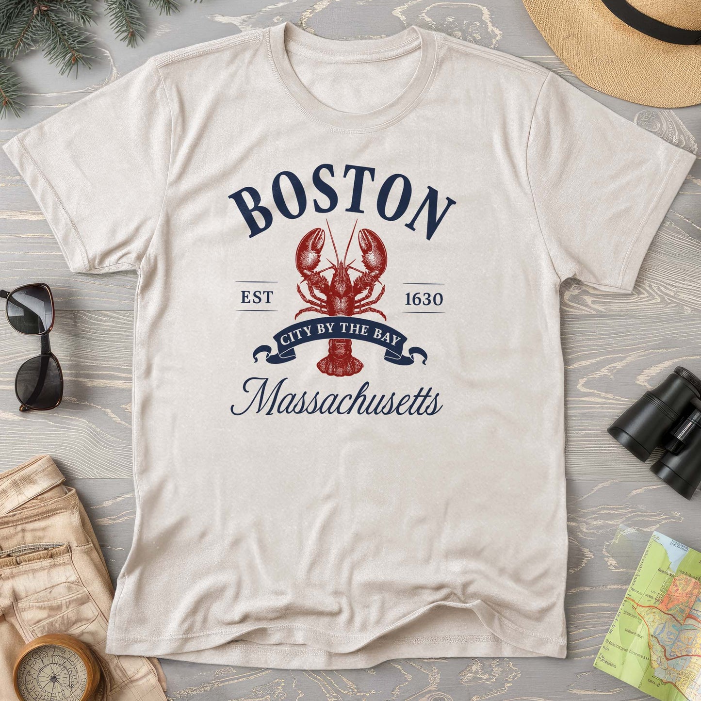 Boston City By the Bay Lobster Comfort Colors T-Shirt