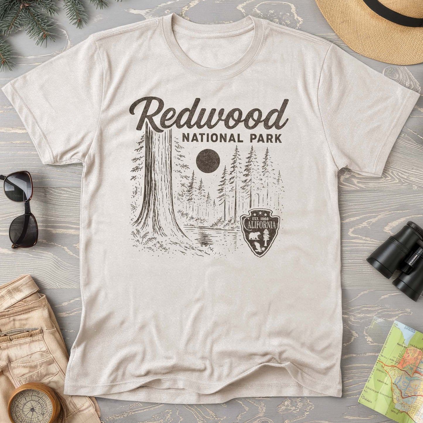 Redwood National Park "Vintage Sketch" T-Shirt