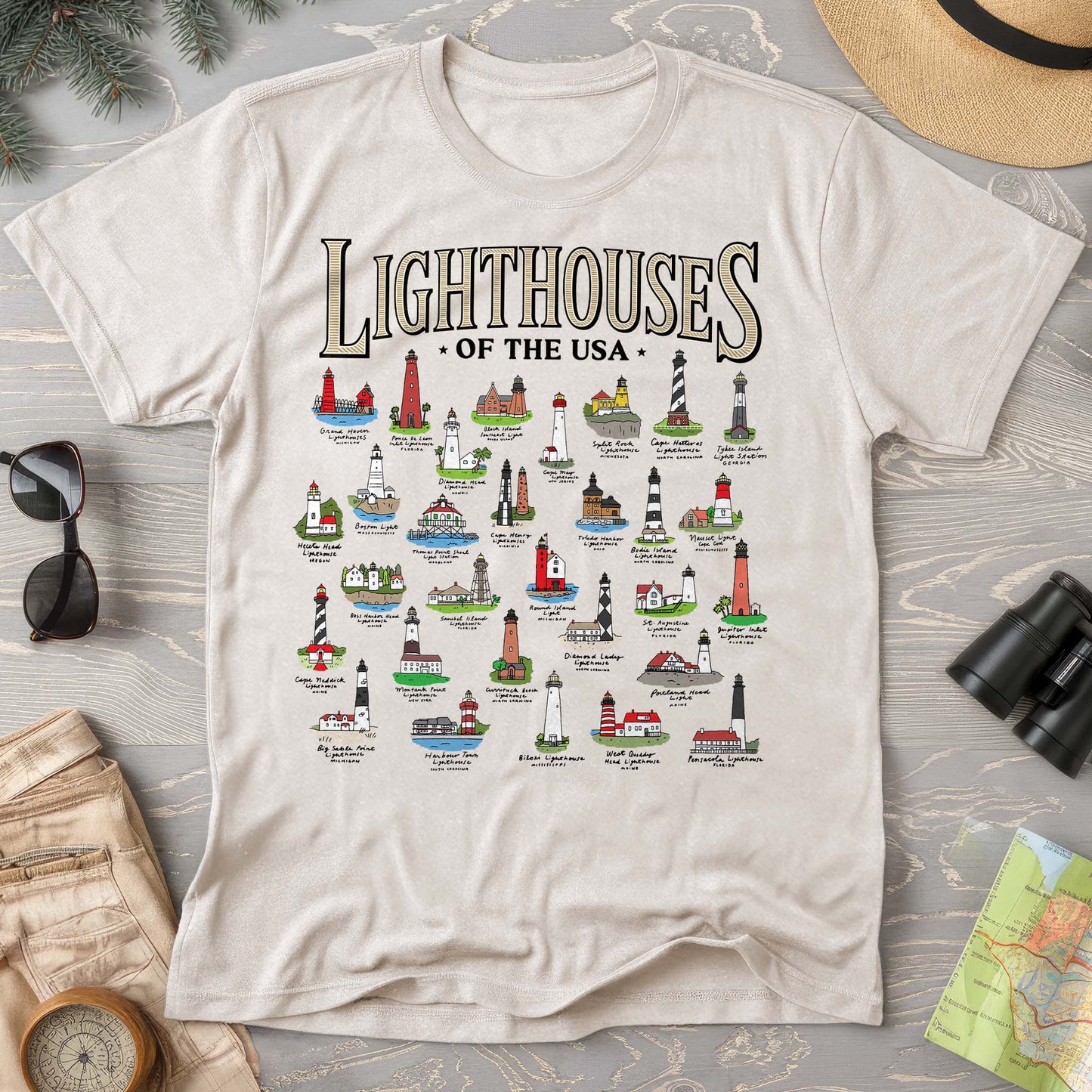 Lighthouses of the USA Comfort Colors T-Shirt