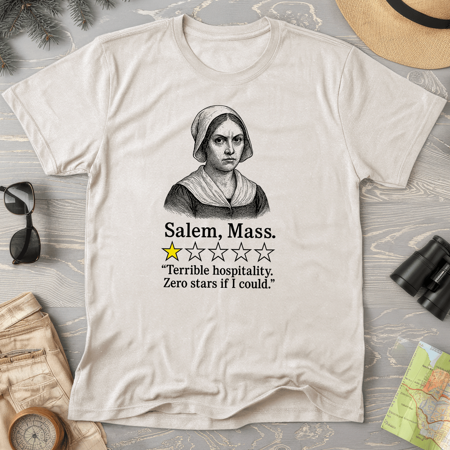 Salem Massachusetts "1 Star Review" Comfort Colors T-Shirt