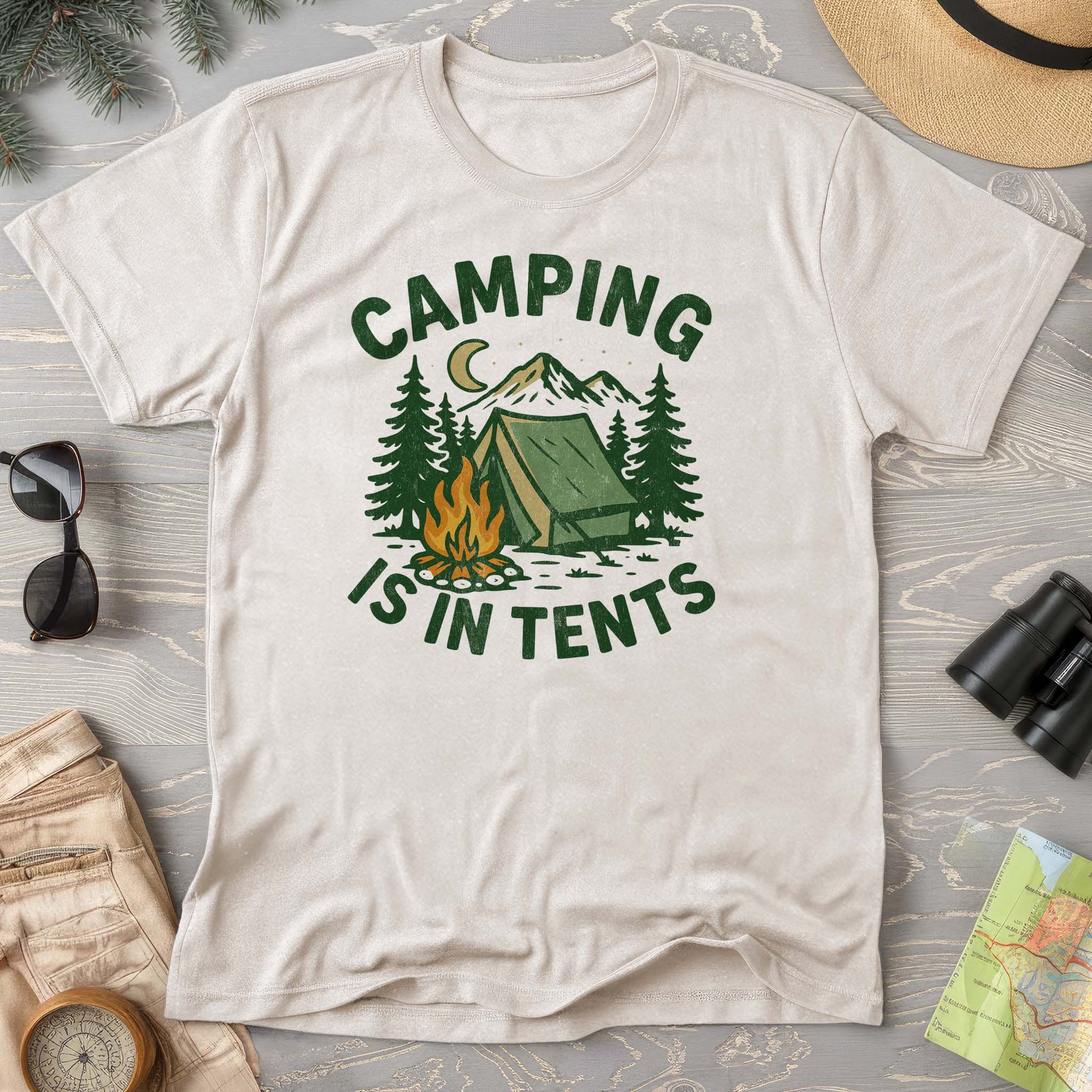 camping is in tents shirt Vintage Camping Is In Tents T-Shirt – Triangle Threads