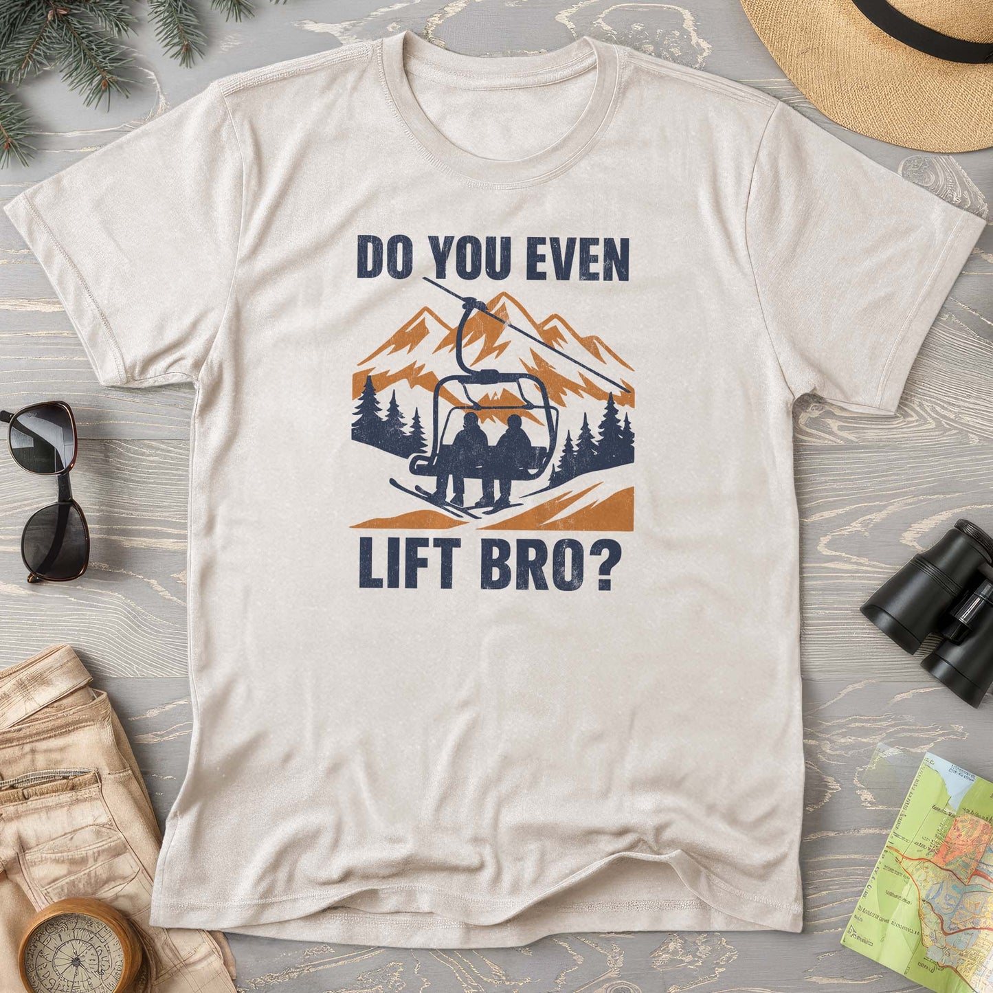 Funny "Do You Even Lift Bro" Ski Lift Comfort Colors T-Shirt