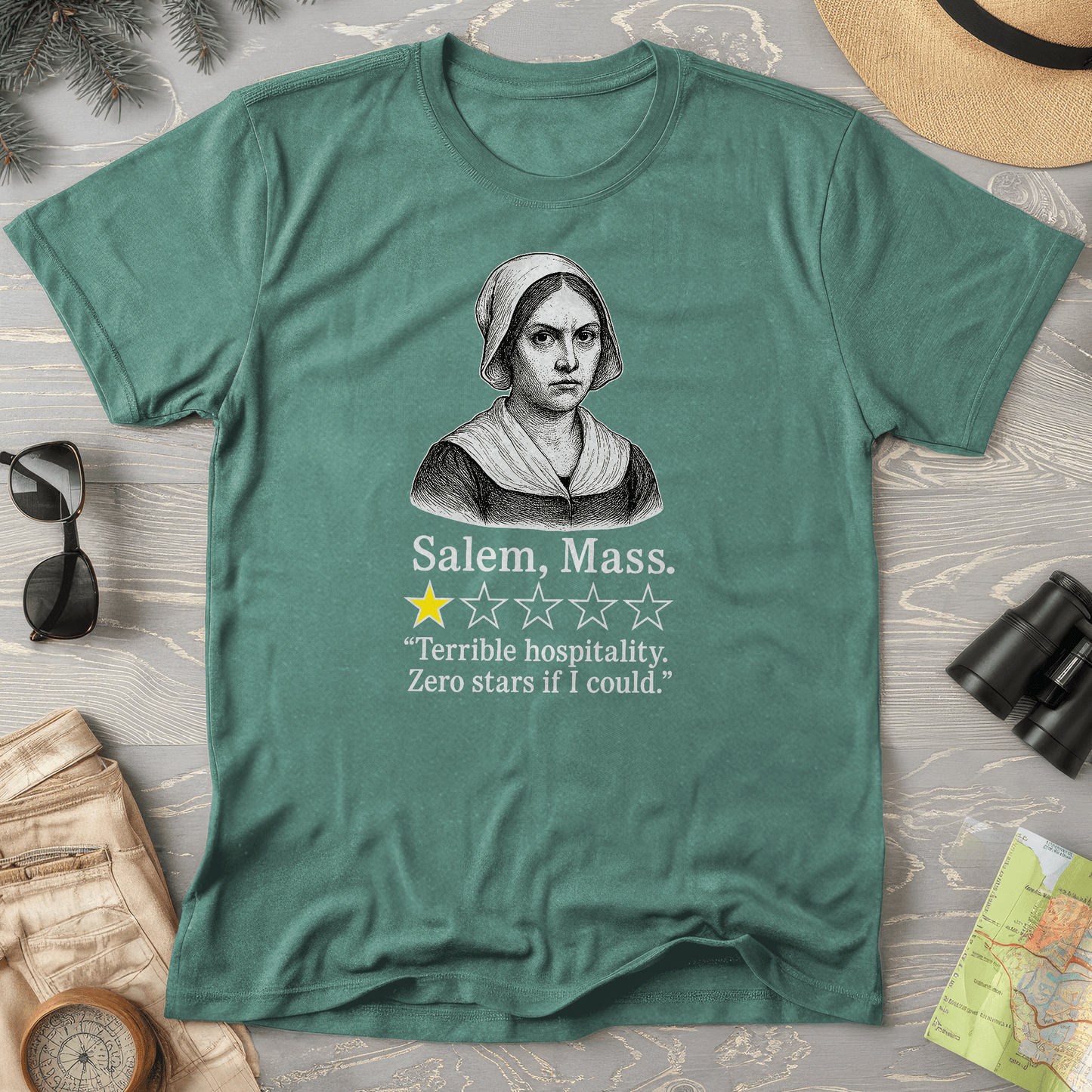 Salem Massachusetts "1 Star Review" Comfort Colors T-Shirt