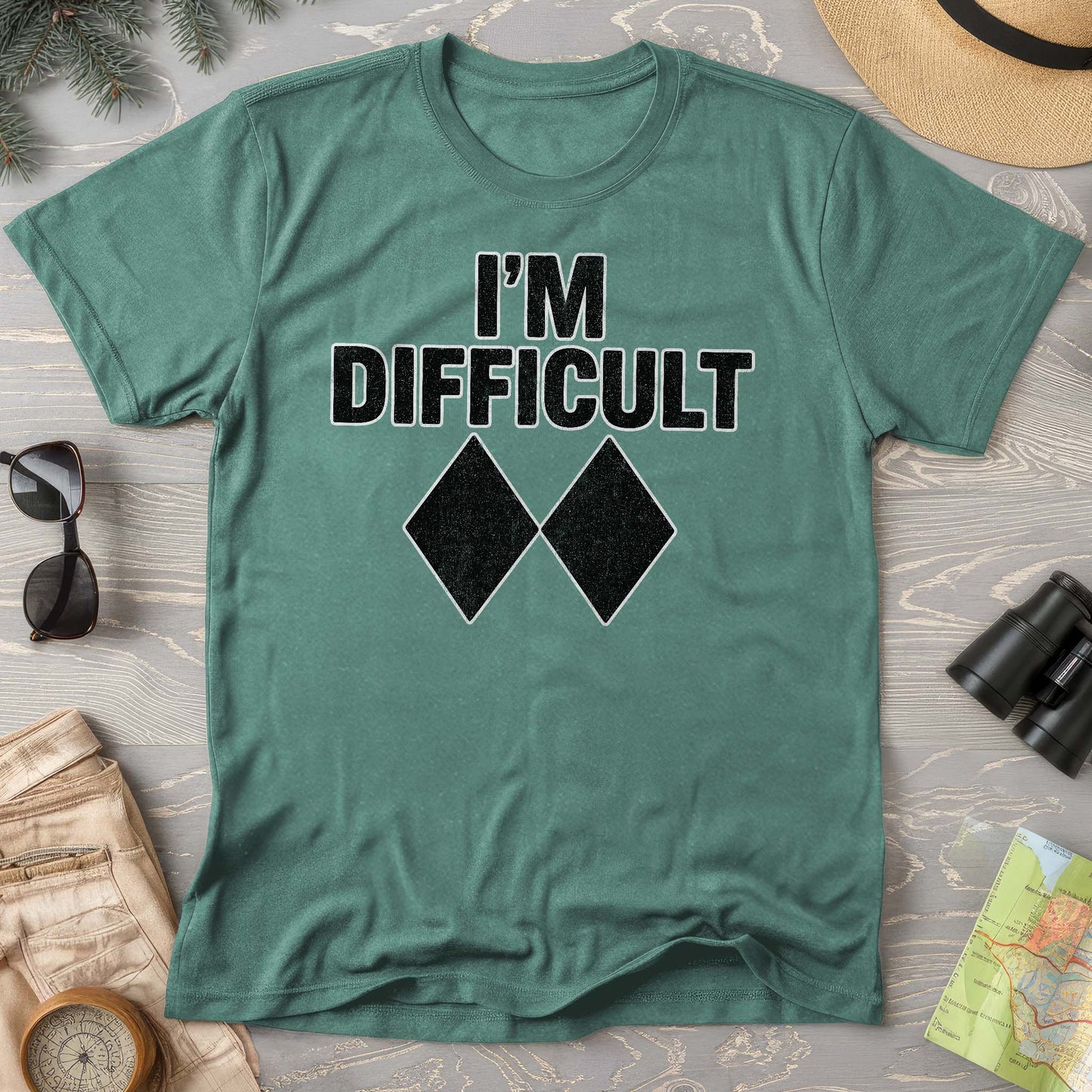 I'm Difficult "Black Diamond" Ski Comfort Colors T-Shirt