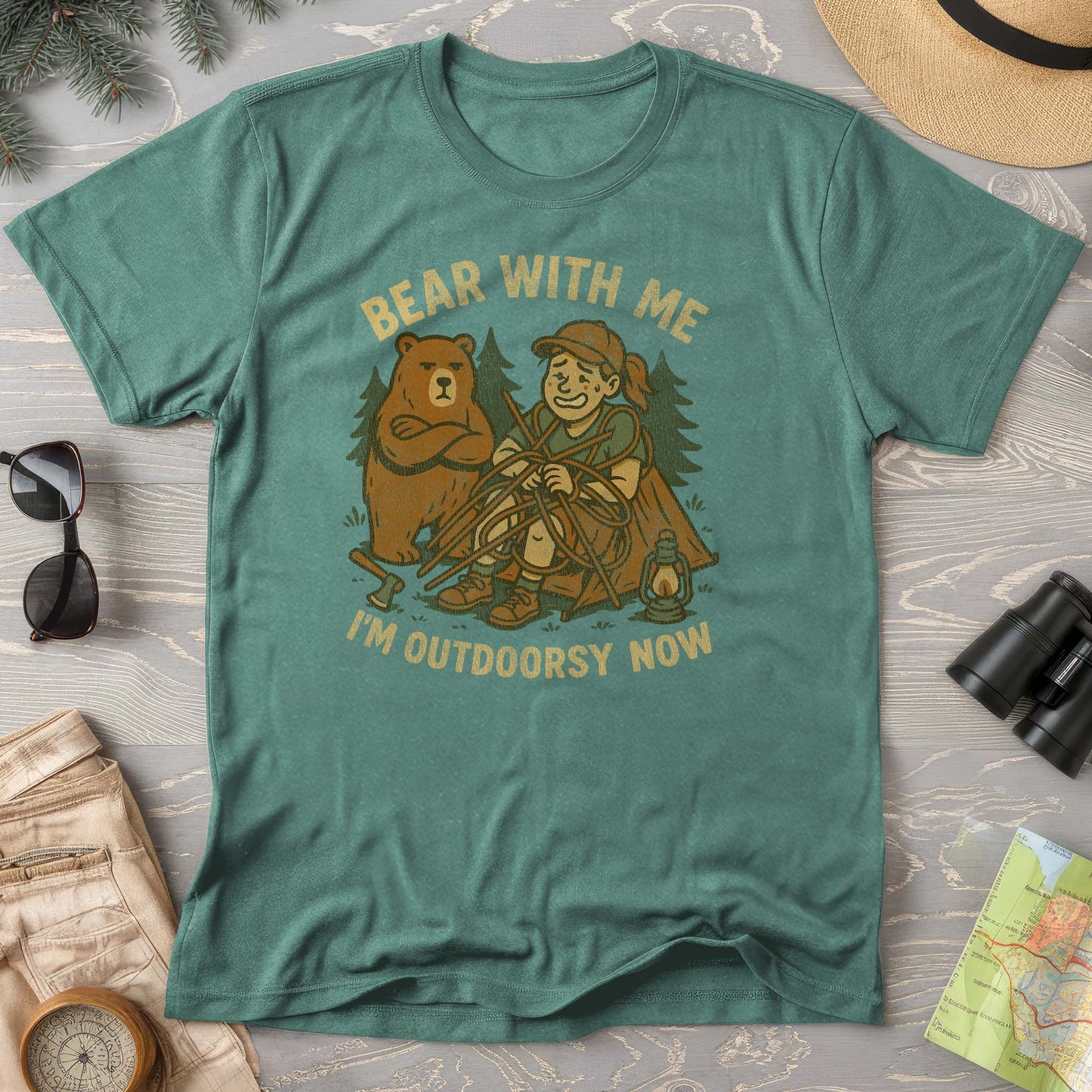 Women's "Bear With Me" Outdoorsy Comfort Colors T-Shirt