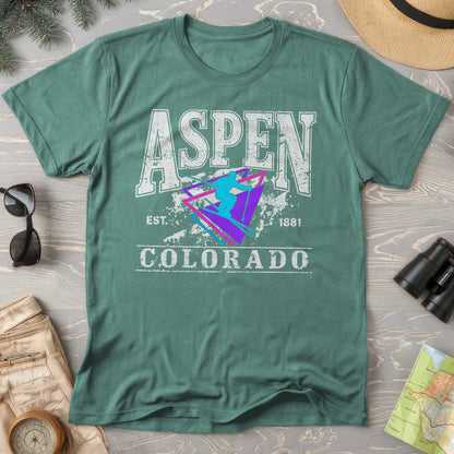 Aspen Colorado Retro 80's Skier Comfort Colors T-Shirt
