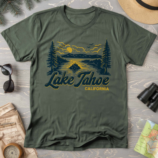 Lake Tahoe Emerald Bay Sketch Comfort Colors T-Shirt