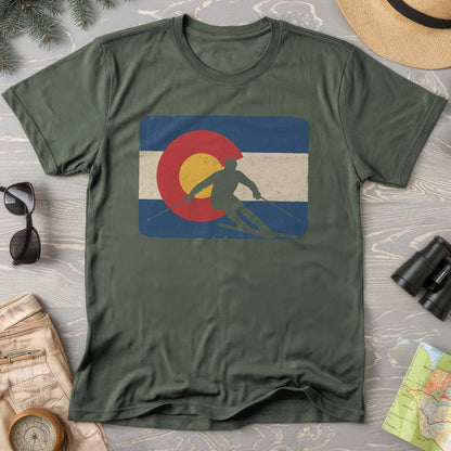 Colorado Flag Skier Comfort Colors T-Shirt
