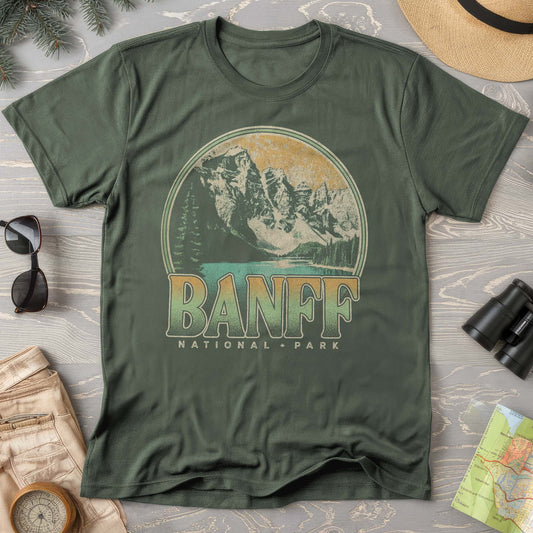 Banff National Park Groovy Screenprint Comfort Colors T-Shirt