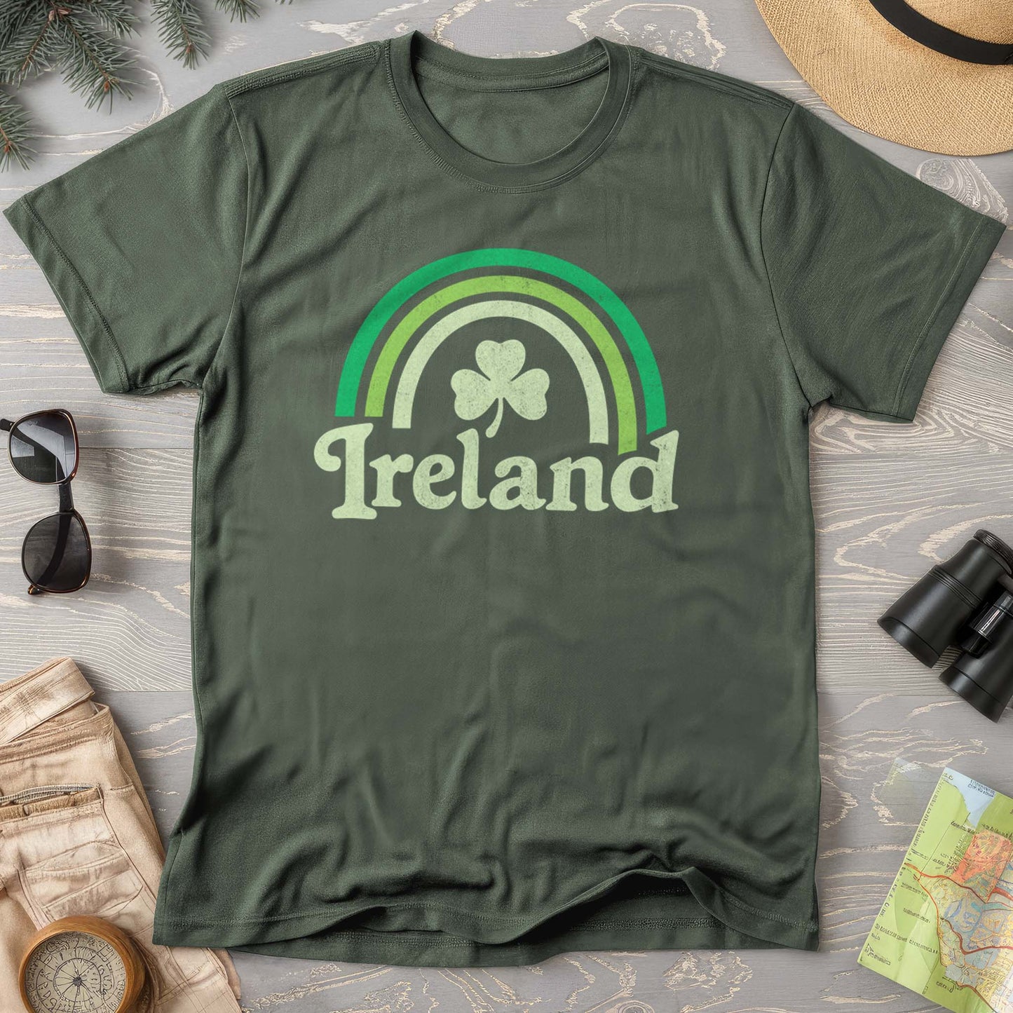 Ireland Rainbow Shamrock Comfort Colors T-Shirt