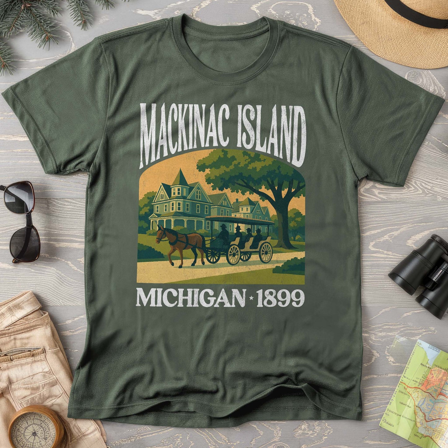 Mackinac Island Michigan "Big and Bold" Comfort Colors T-Shirt
