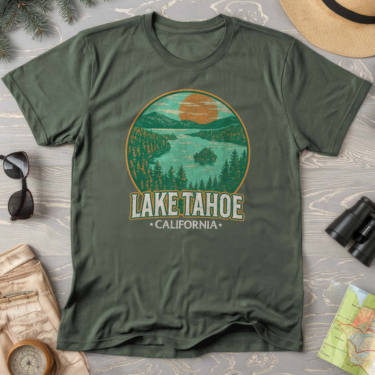 Lake Tahoe Retro Emerald Bay Comfort Colors T-Shirt