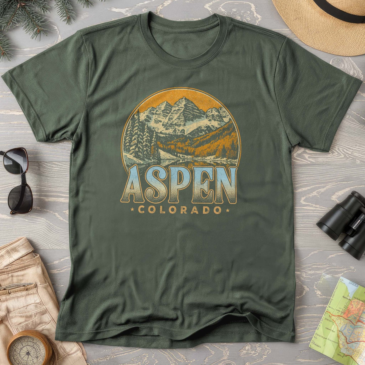 Aspen Colorado Groovy Screenprint Comfort Colors T-Shirt