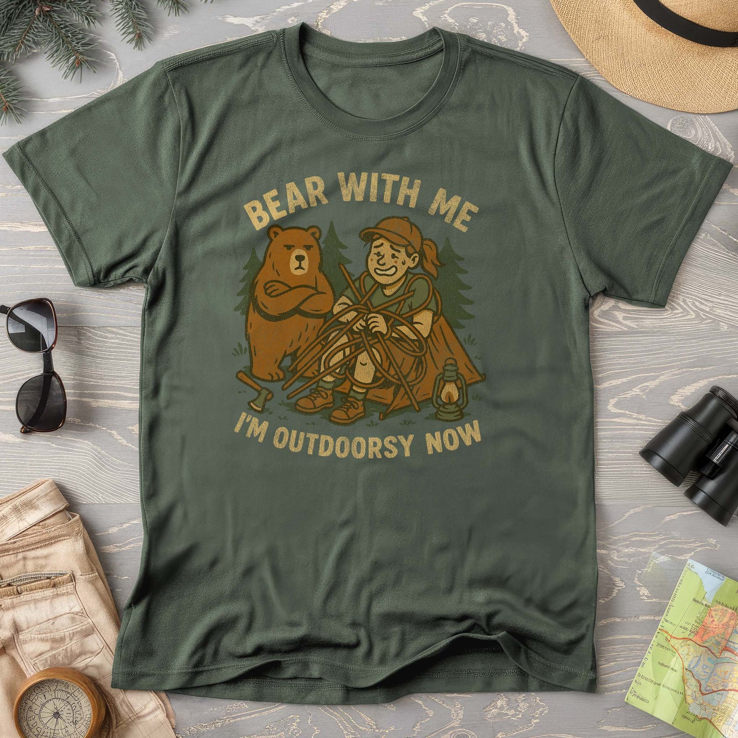 Women's "Bear With Me" Outdoorsy Comfort Colors T-Shirt