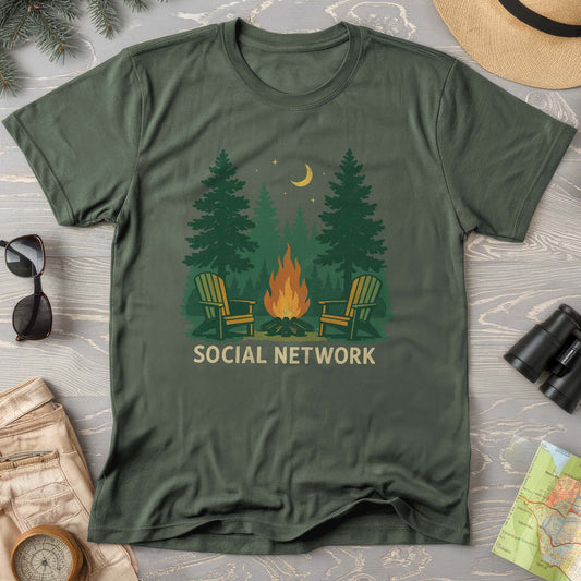 Camping "Social Network" Comfort Colors T-Shirt
