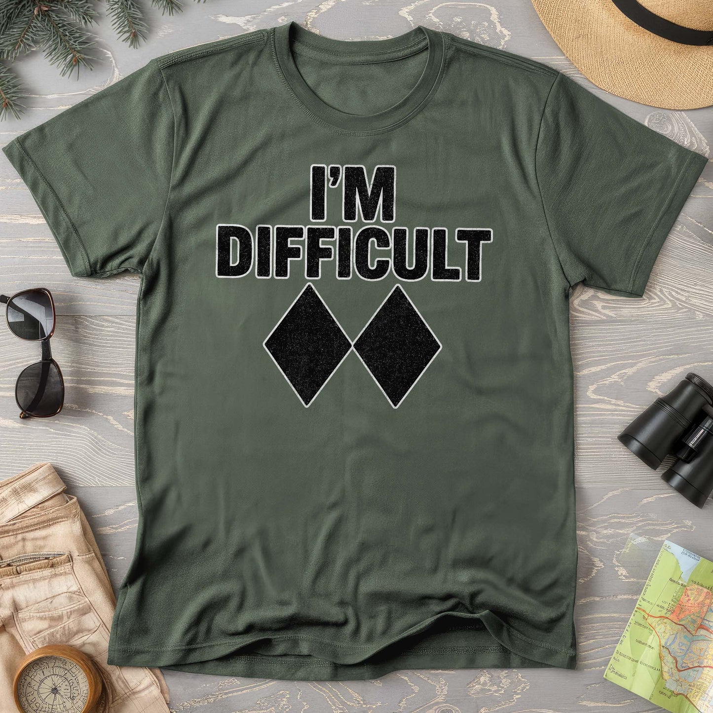 I'm Difficult "Black Diamond" Ski Comfort Colors T-Shirt