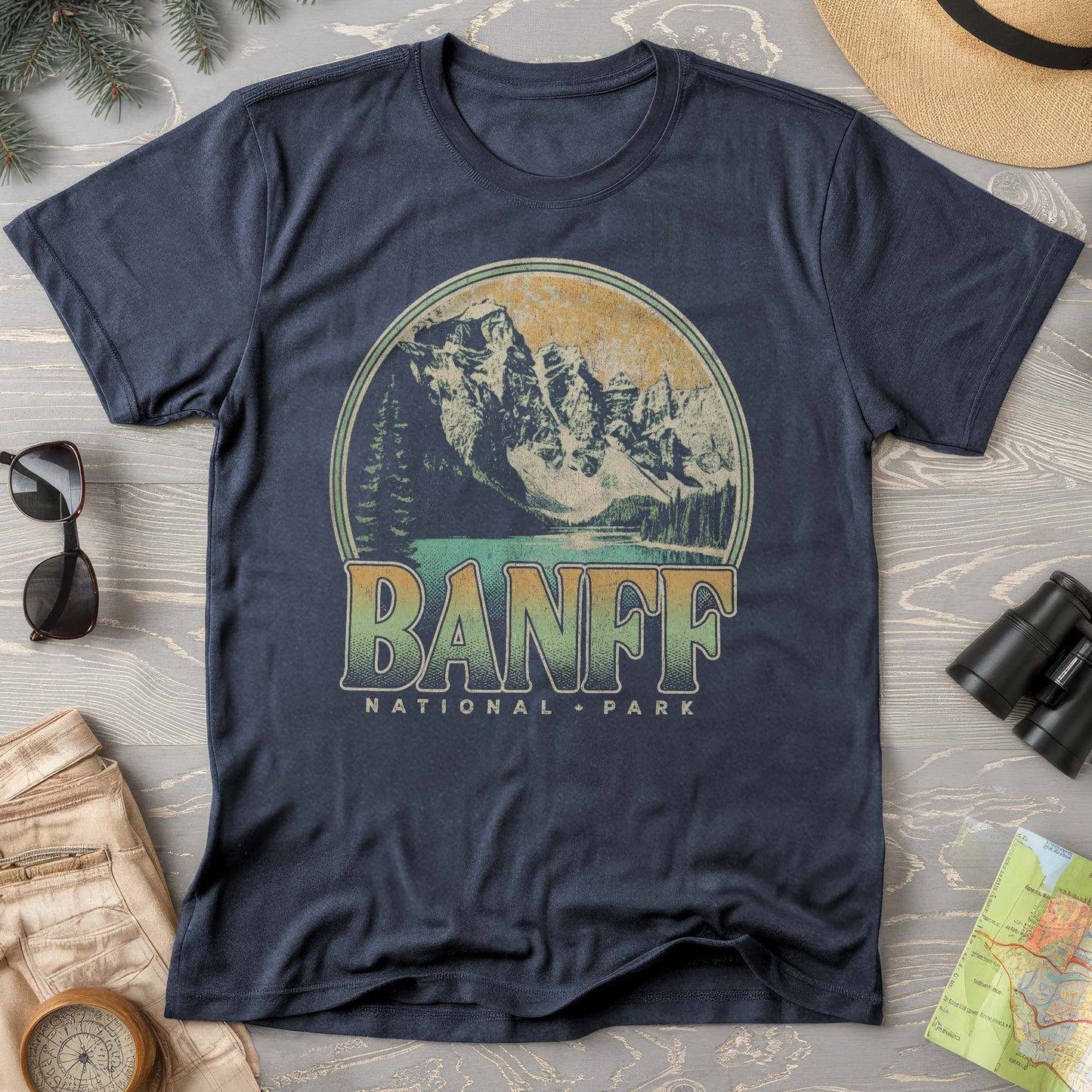 Banff National Park Groovy Screenprint Comfort Colors T-Shirt