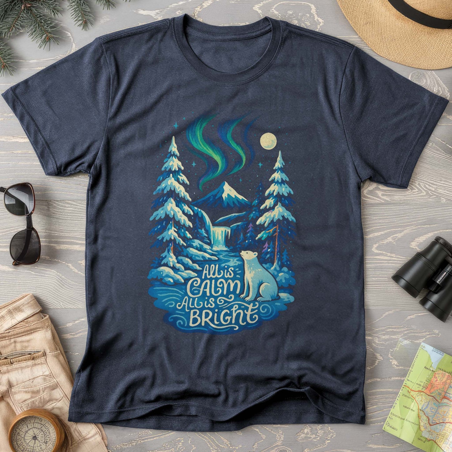 All Is Calm Northern Lights Comfort Colors T-Shirt
