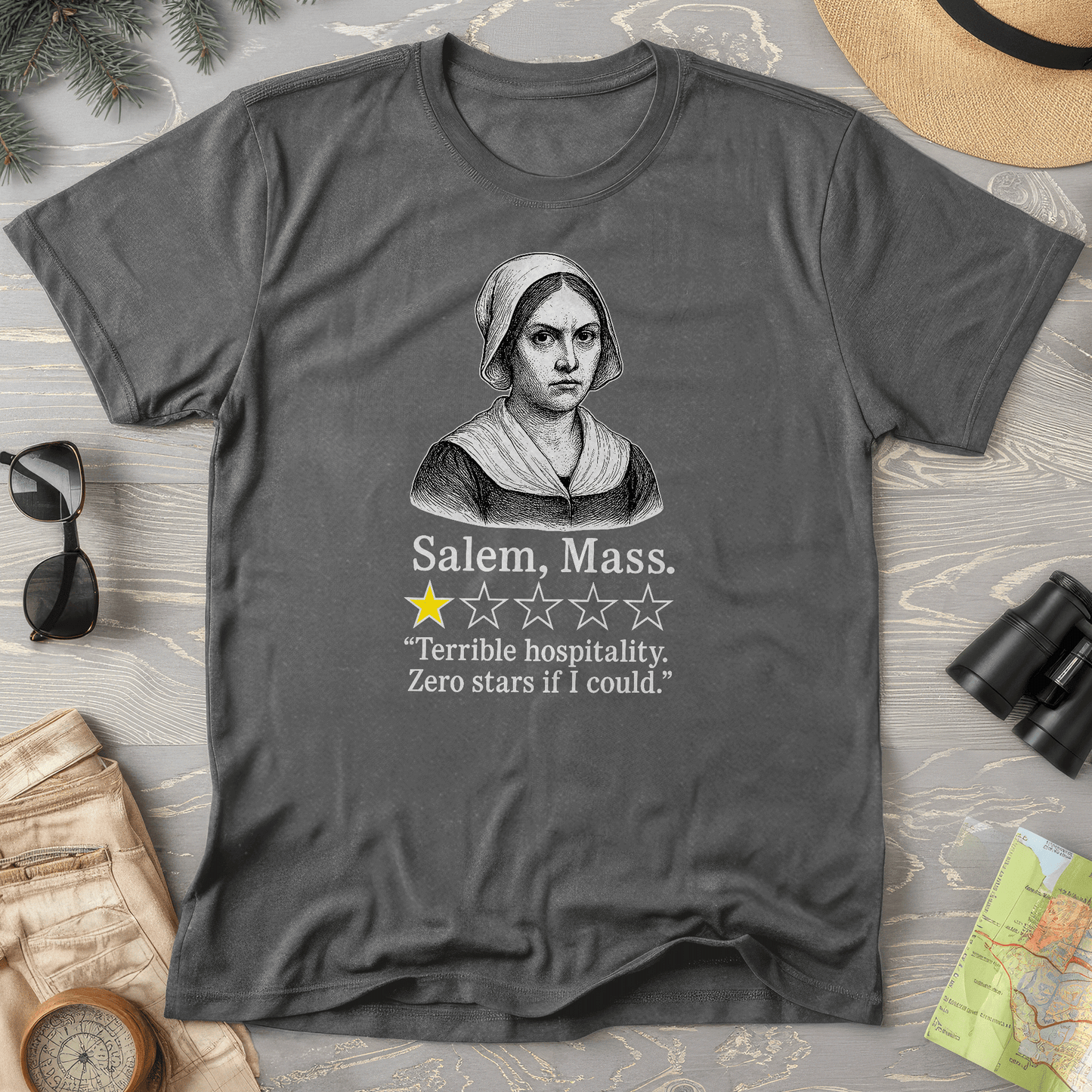 Salem Massachusetts "1 Star Review" Comfort Colors T-Shirt