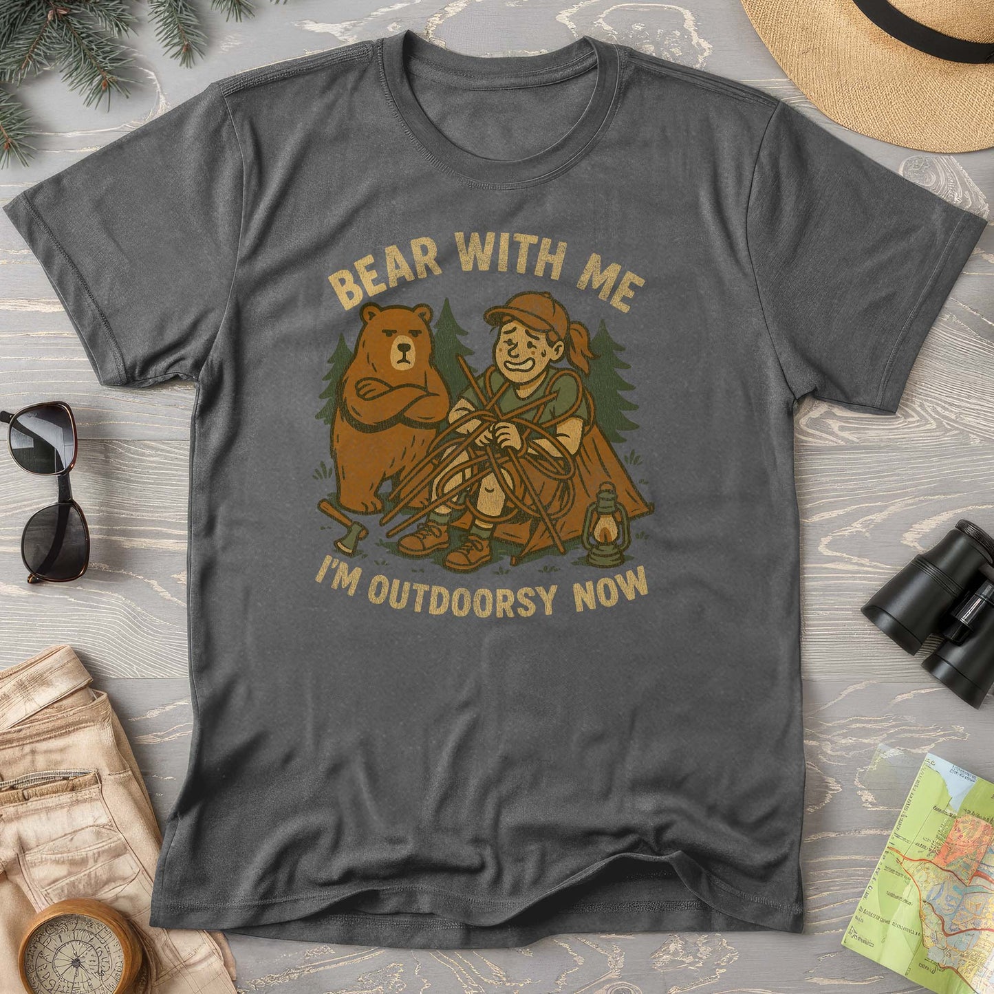 Women's "Bear With Me" Outdoorsy Comfort Colors T-Shirt