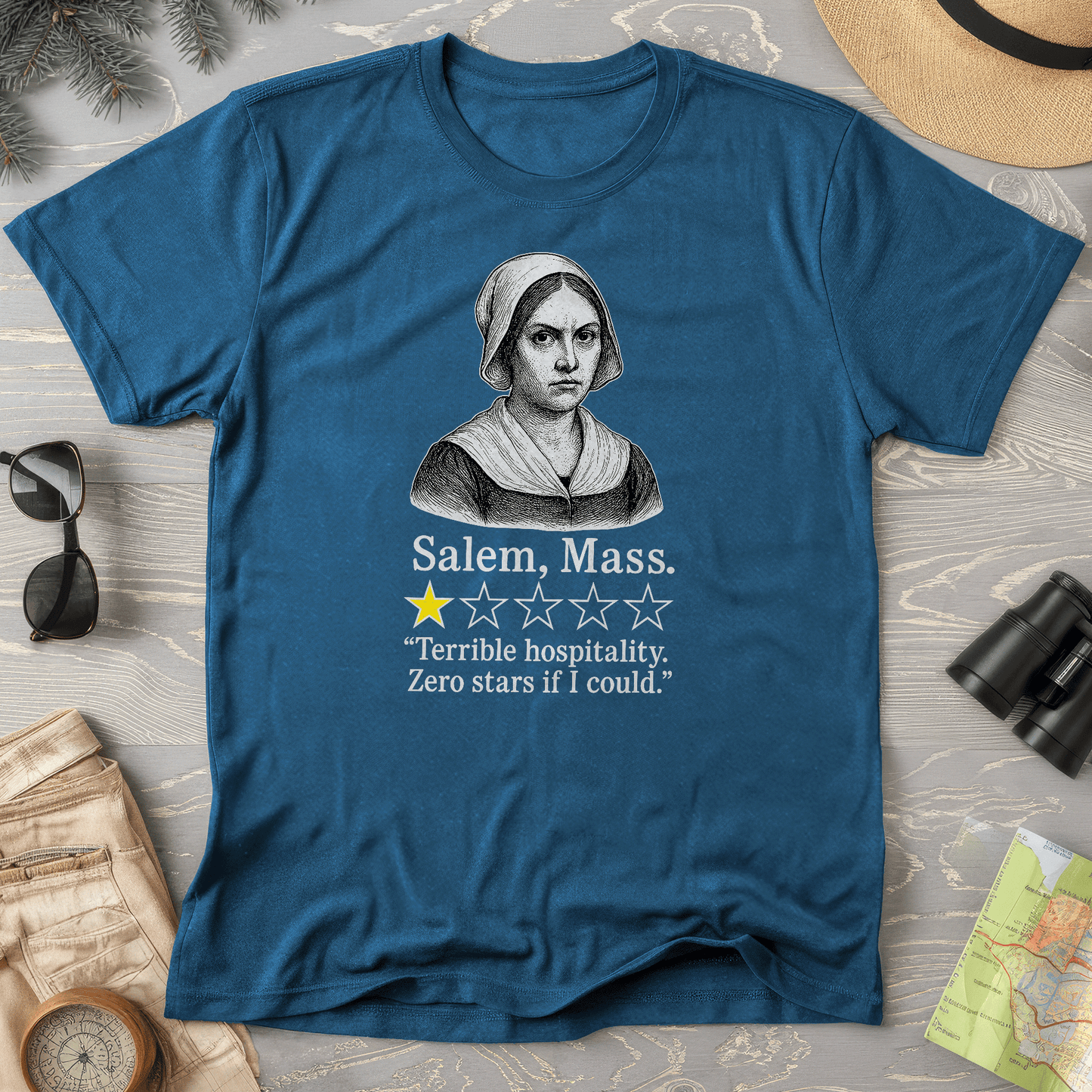 Salem Massachusetts "1 Star Review" Comfort Colors T-Shirt