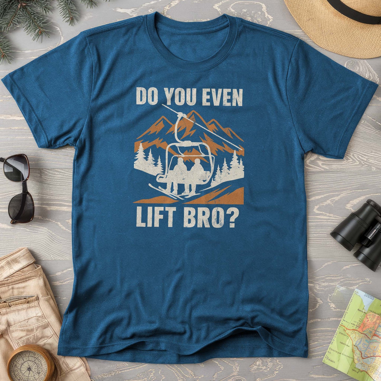 Funny "Do You Even Lift Bro" Ski Lift Comfort Colors T-Shirt