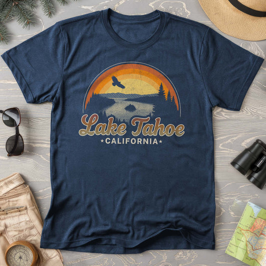 Lake Tahoe Retro Rainbow Comfort Colors T-Shirt