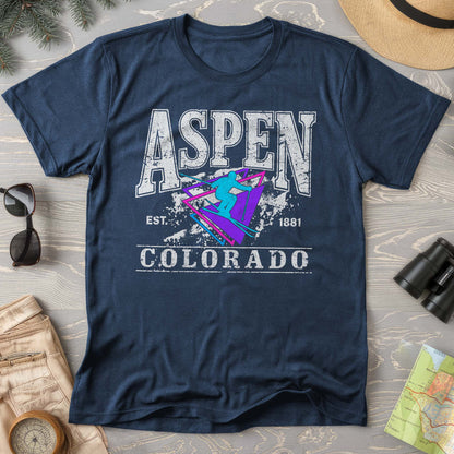 Aspen Colorado Retro 80's Skier Comfort Colors T-Shirt