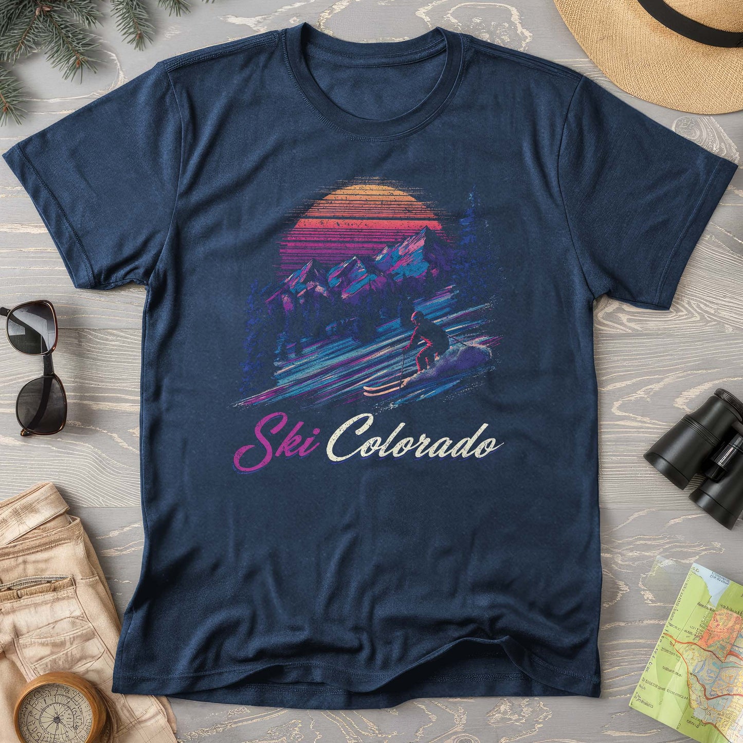 Ski Colorado Retro Sunset Comfort Colors T-Shirt