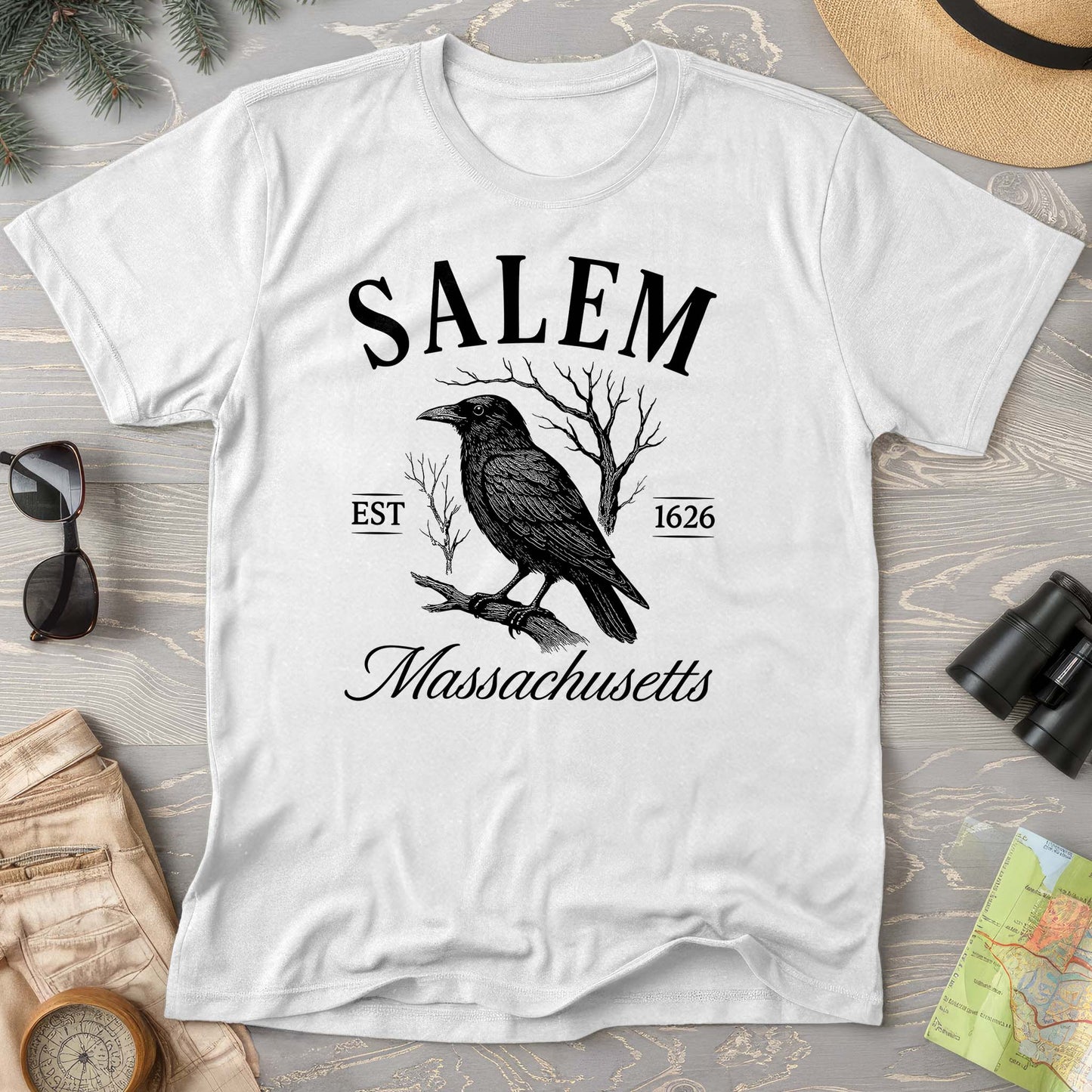 Salem Massachusetts Raven Comfort Colors T-Shirt