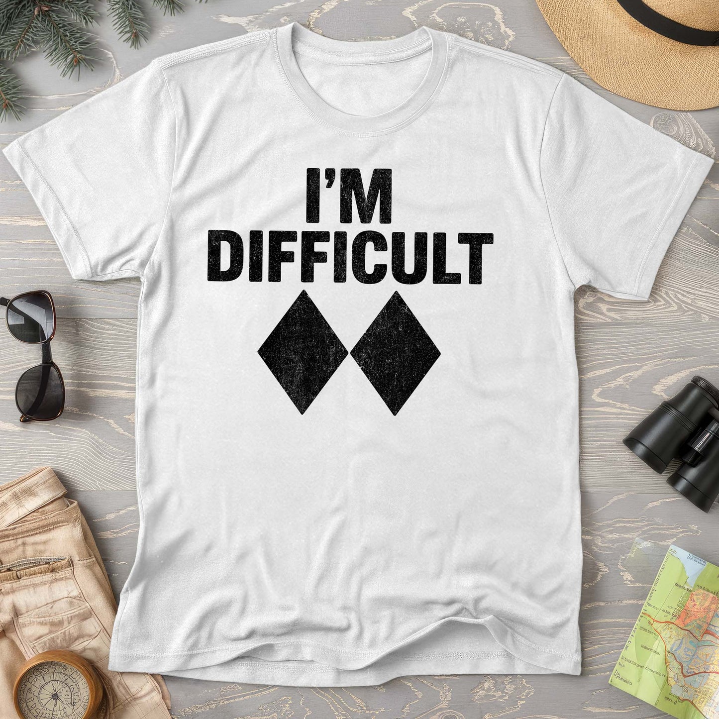 I'm Difficult "Black Diamond" Ski Comfort Colors T-Shirt